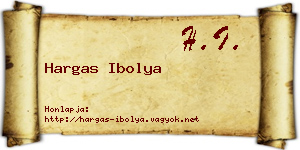 Hargas Ibolya névjegykártya